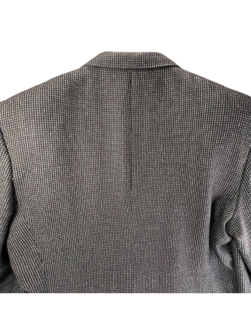 Lana Moda Mens Italian Wool Silk Blazer Jacket Houndstooth 44R Black Gray Coat - Picture 12 of 16